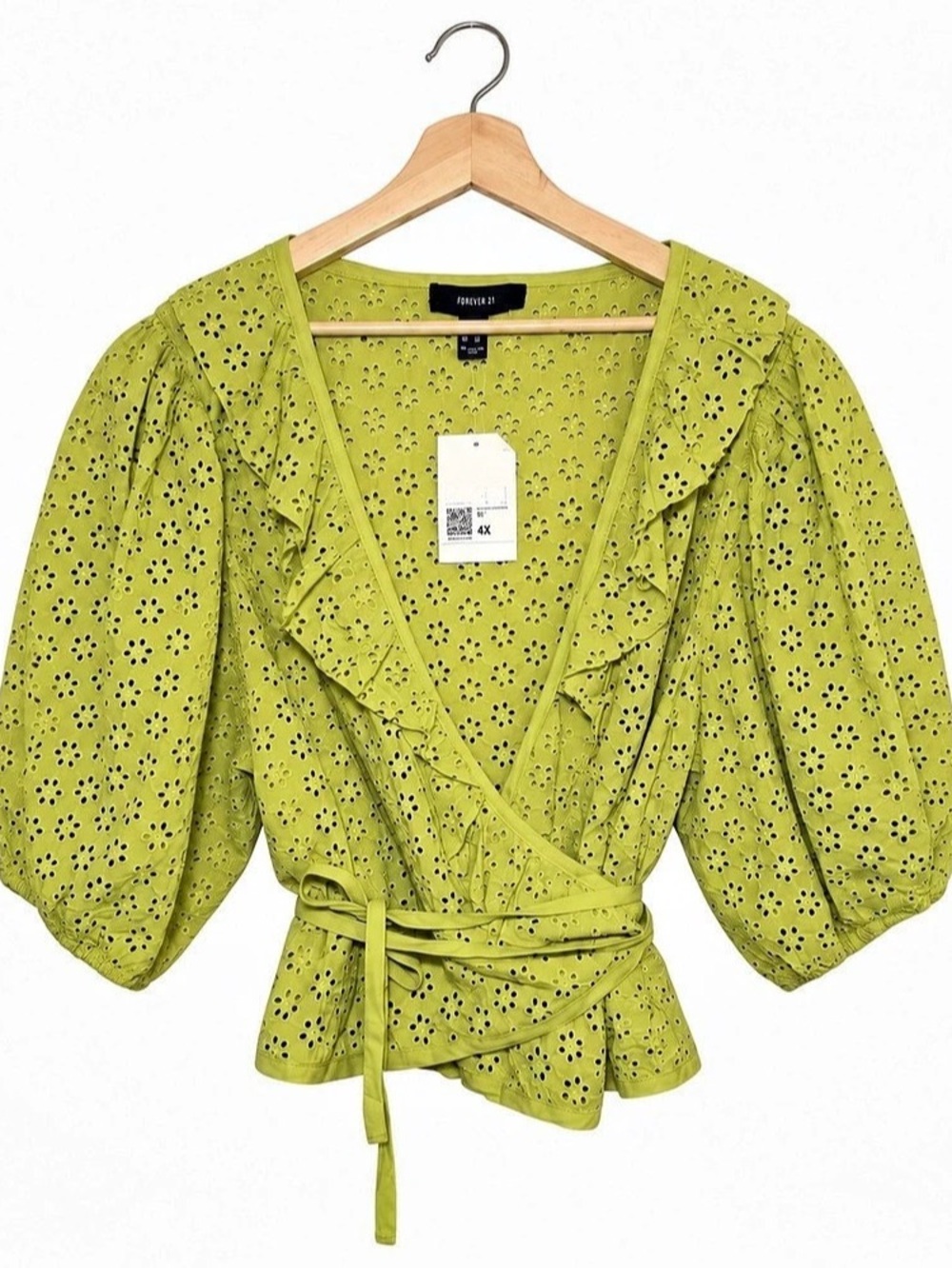 Forever 21 Cottagecore Eyelet Blouse 4X Boho Coquette